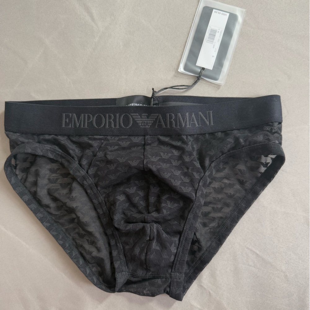 Emporio Armani Sheer Black Briefs